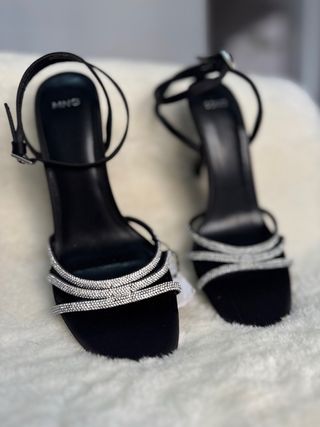 Tacones Mango negros con pedrería