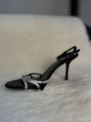 Tacones Mango negros con pedrería