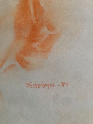 Dibujo Retrato Esteban Lamas cuadro arte Zamora