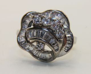 Anello stupendo Vintage argento pietre CZ