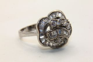 Anello stupendo Vintage argento pietre CZ