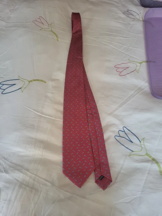 Corbata de seda LESTER azul y roja