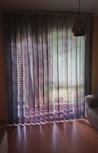 Cortina lamas bosque con riel