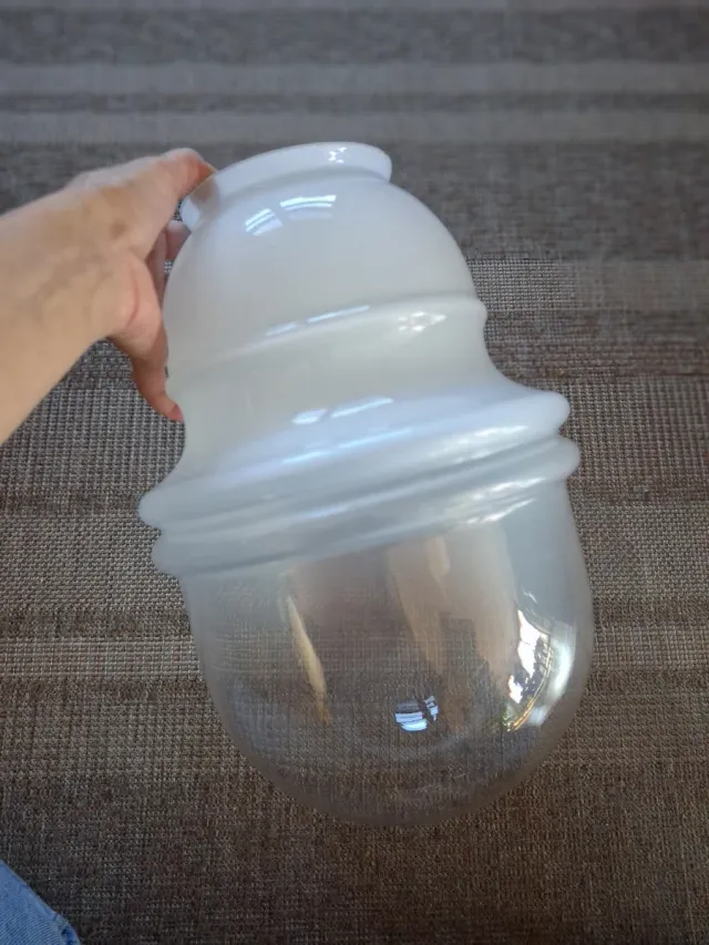 Vetro Murano space age,anni 60 trasparente/bianco