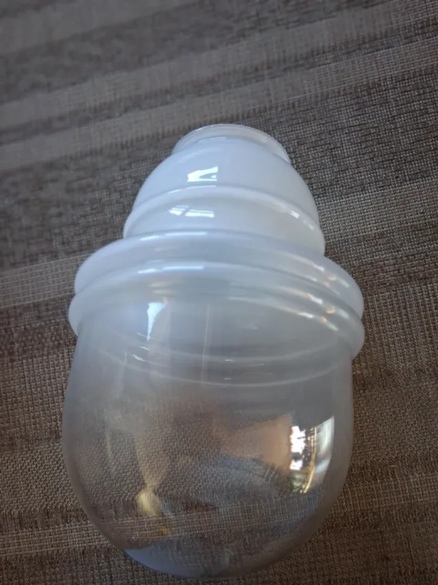 Vetro Murano space age,anni 60 trasparente/bianco