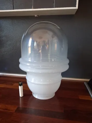 Vetro Murano space age,anni 60 trasparente/bianco