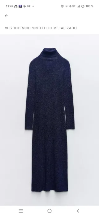 Vestido midi punto Zara