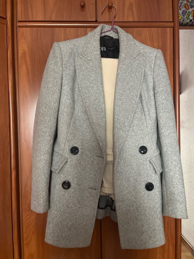 Abrigo paño gris Zara