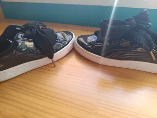 Zapatillas Puma Mujer Negras Charol