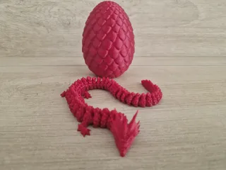 Dragón Articulado 29cm y Huevo 3D