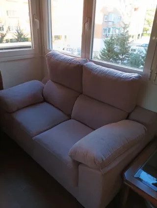 Sofá extensible rosa palo 2 plazas