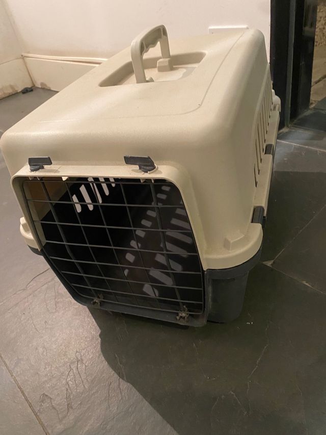 Transportín Perros/Gatos Beige y Negro