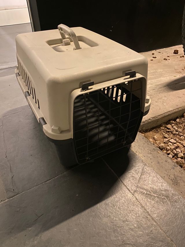 Transportín Perros/Gatos Beige y Negro