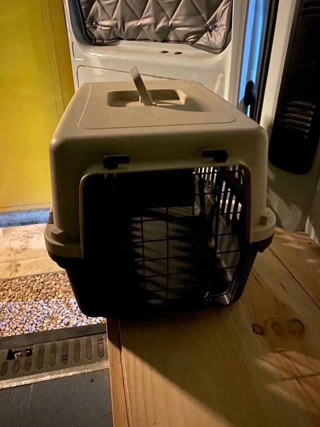 Transportín Perros/Gatos Beige y Negro