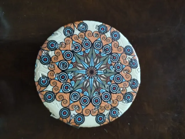 Espejo portátil compacto decorado con brillantes