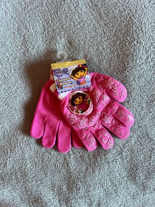 Guantes Dora la Exploradora Rosas Niña NUEVOS