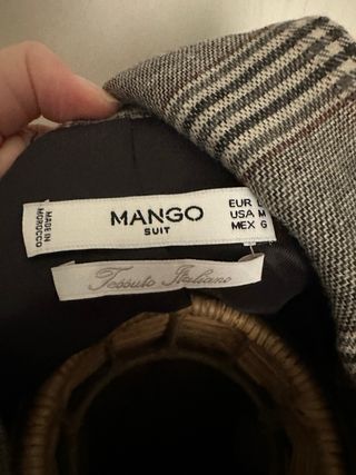Blazer Mango lana grigio