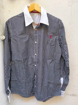 Camisa Ferrari Rayas Negras y Blancas