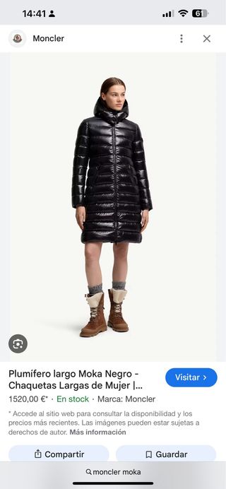 Moncler Chaqueta Negra Mujer