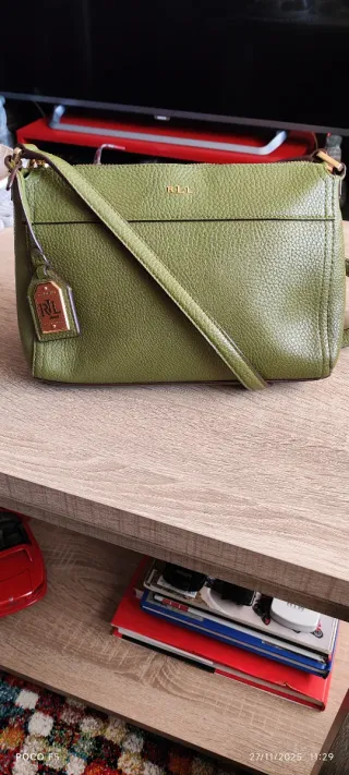Bolso de piel verde Ralph Lauren