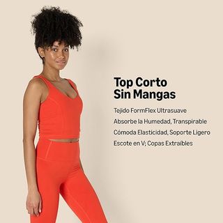 Top Corto Tirantes Deportivo Con Sujetador Talla L