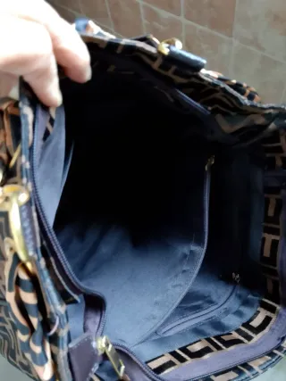 Borsa con fiocco marrone e multicolore