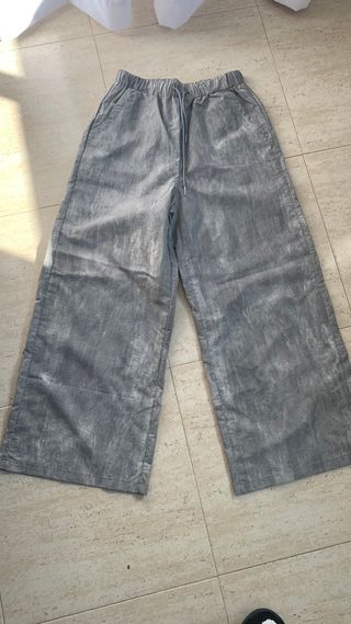 Pantalón ancho gris