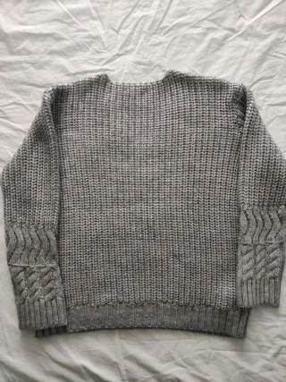 Jersey Mango punto trenzado plata