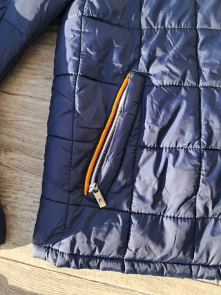 Piumino K-Way blu/marroncino trapuntato