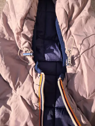 Piumino K-Way blu/marroncino trapuntato