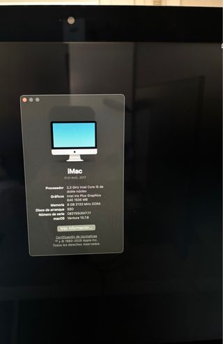 iMac 21.5 2017 Intel Core i5 8GB RAM 1 TB HDD
