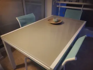 Mesa y 6 Sillas Terraza Gris/Azul