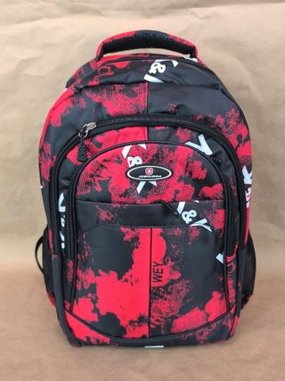 Mochila escolar roja y negra - Nueva