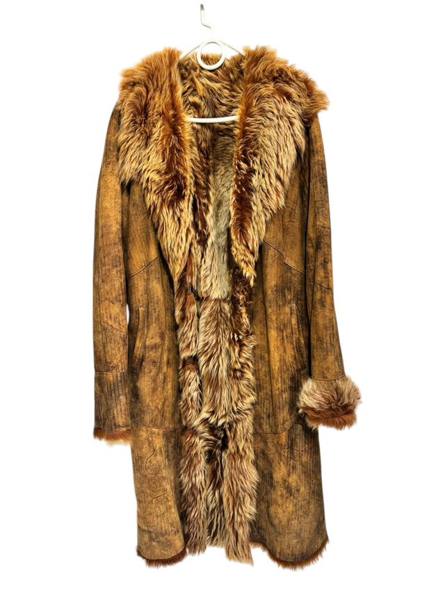 Cappotto lungo in pelliccia rovesciata