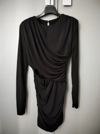 Vestido fiesta fruncido negro Talla S