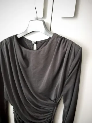 Vestido fiesta fruncido negro Talla S