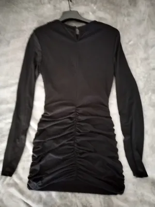 Vestido fiesta fruncido negro Talla S