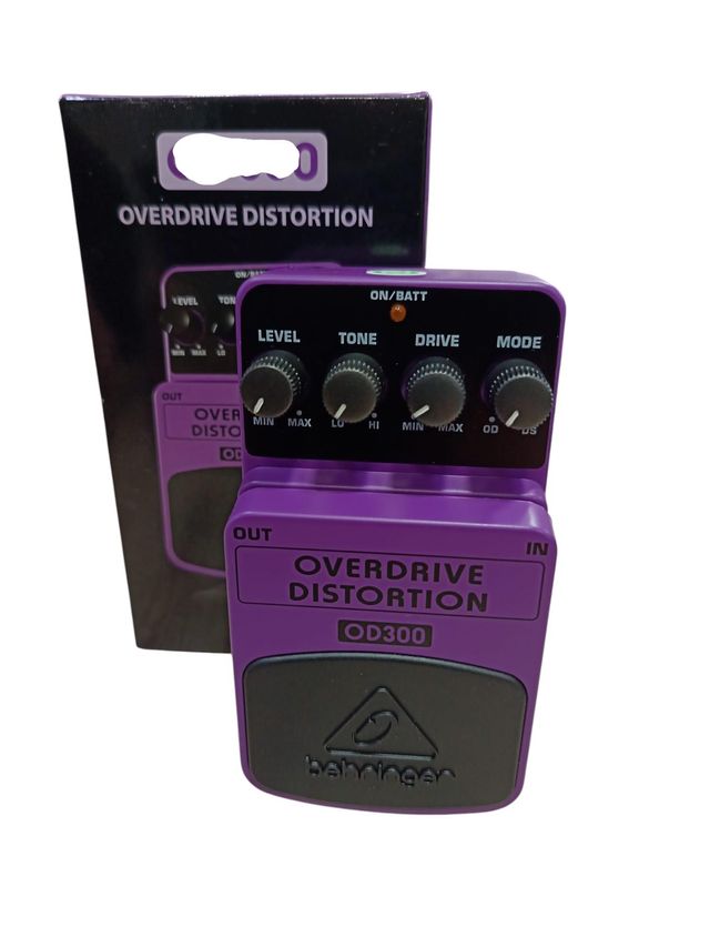 PEDAL DE EFECTOS BEHRINGER OD300 LILA OVERDRIVE DISTORTION + CAJA + CABLES *A ESTRENAR