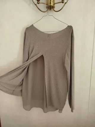 Magliettina tortora/argento