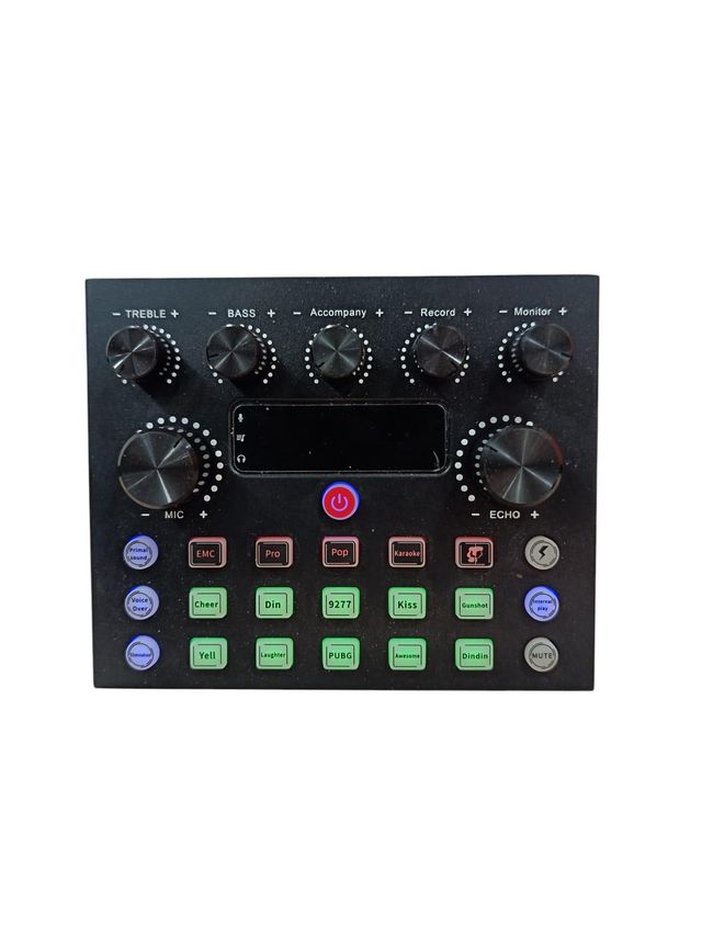 INTERFACE DE AUDIO PODCAST TARJETA SONIDO CONTROLADOR MEZCLA NEGRO + CABLE