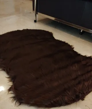 Alfombra pelo nueva color marrón