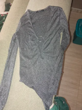 Body fiesta plateado con aro