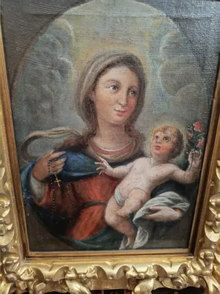 Virgen del Rosario S. XVIII Marco Dorado