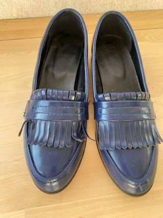 Mocasines charol azul marino
