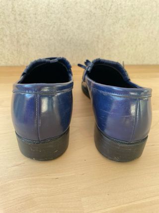 Mocasines charol azul marino