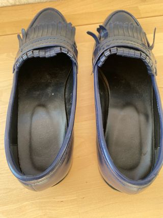 Mocasines charol azul marino