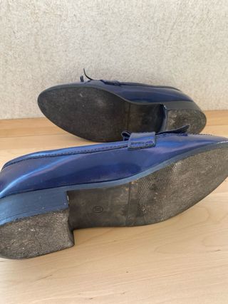 Mocasines charol azul marino
