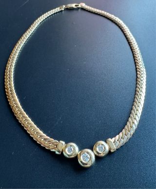 Collar Oro 14k con Diamantes  Pesa 23.9 g todo
