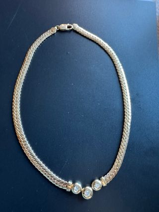 Collar Oro 14k con Diamantes  Pesa 23.9 g todo