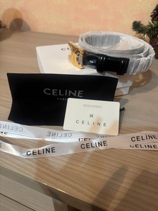 Cintura Celine Triomphe Oro Nero